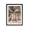 Plakat w ramie 30x40 - Surfingowy Raj - deski surfingowe, na plaży - rama czarna