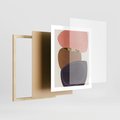 Plakat w ramie 40x50 - Rozkwitające Przenikające Formy - abstrakcyjny obraz, geometryczne formy - rama drewno