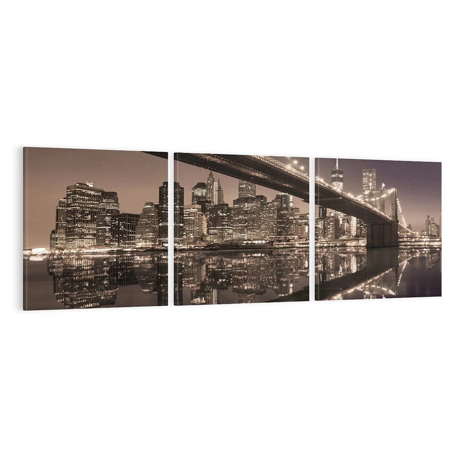 Obraz na płótnie 120x40 - Most na nocnym horyzoncie - most, noc