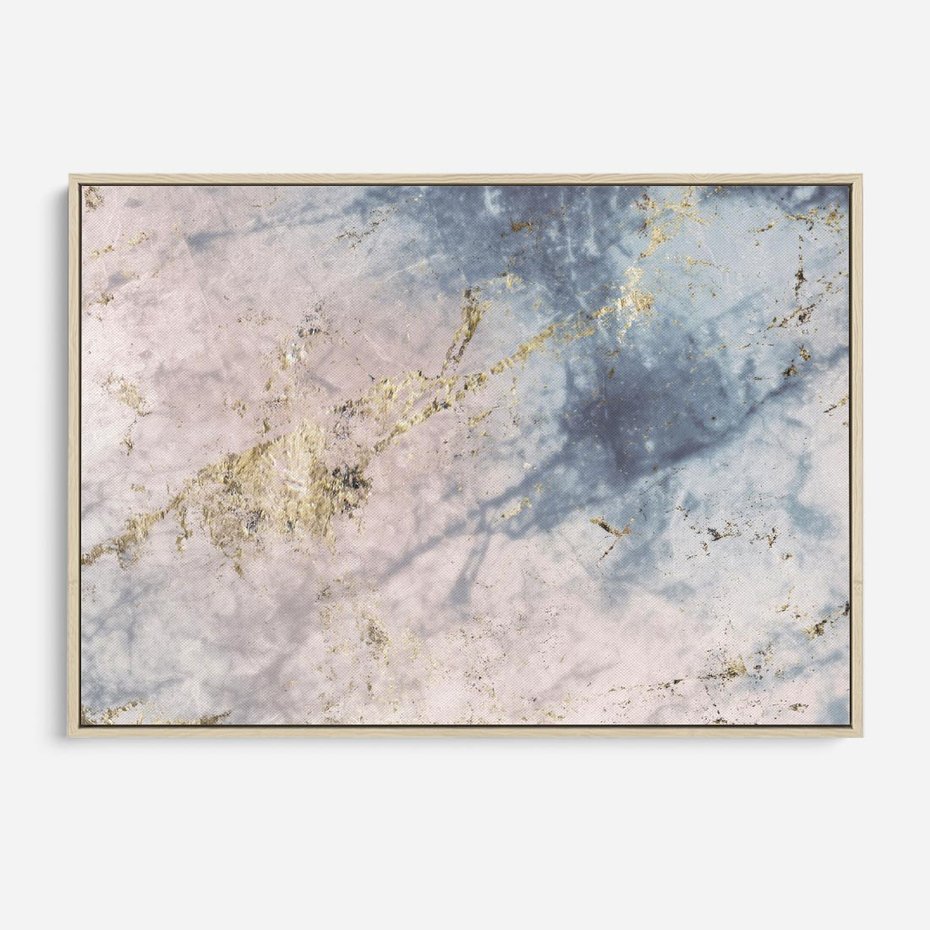 Obraz w ramie 70x50 - Luksusowa Dekoracja - marmur, złoto - rama drewno