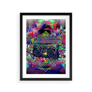 Plakat w ramie 30x40 - Harmonia Muzyki - grafika, muzyka - rama czarna