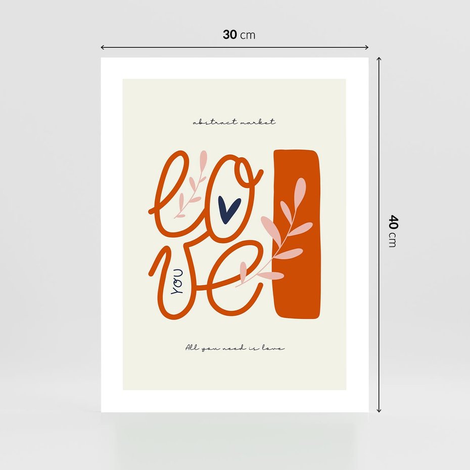 Plakat bez ramy 30x40 - Pastelowa Siła Miłości - miłość, love