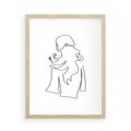 Plakat w ramie 50x70 - Zaklęte Linie - szkic kobiety, jedną linia - rama drewno