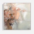 Obraz w ramie 50x50 - Taniec księżycowego pyłu - abstrakcja, tekstury farb - rama biała