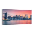 Obraz na płótnie 120x60 - Zachód słońca na moście w Nowym Jorku - zachód, słońca