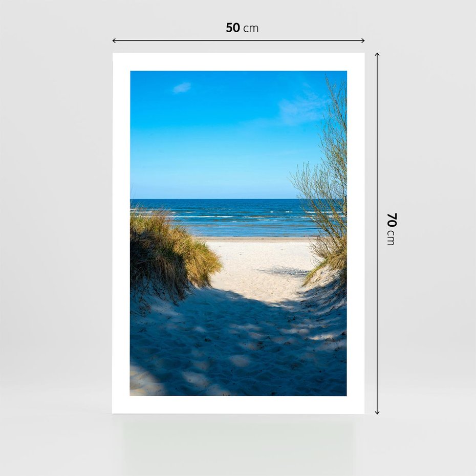 Plakat bez ramy 50x70 - Spokój nad brzegiem morza - plaża, morze