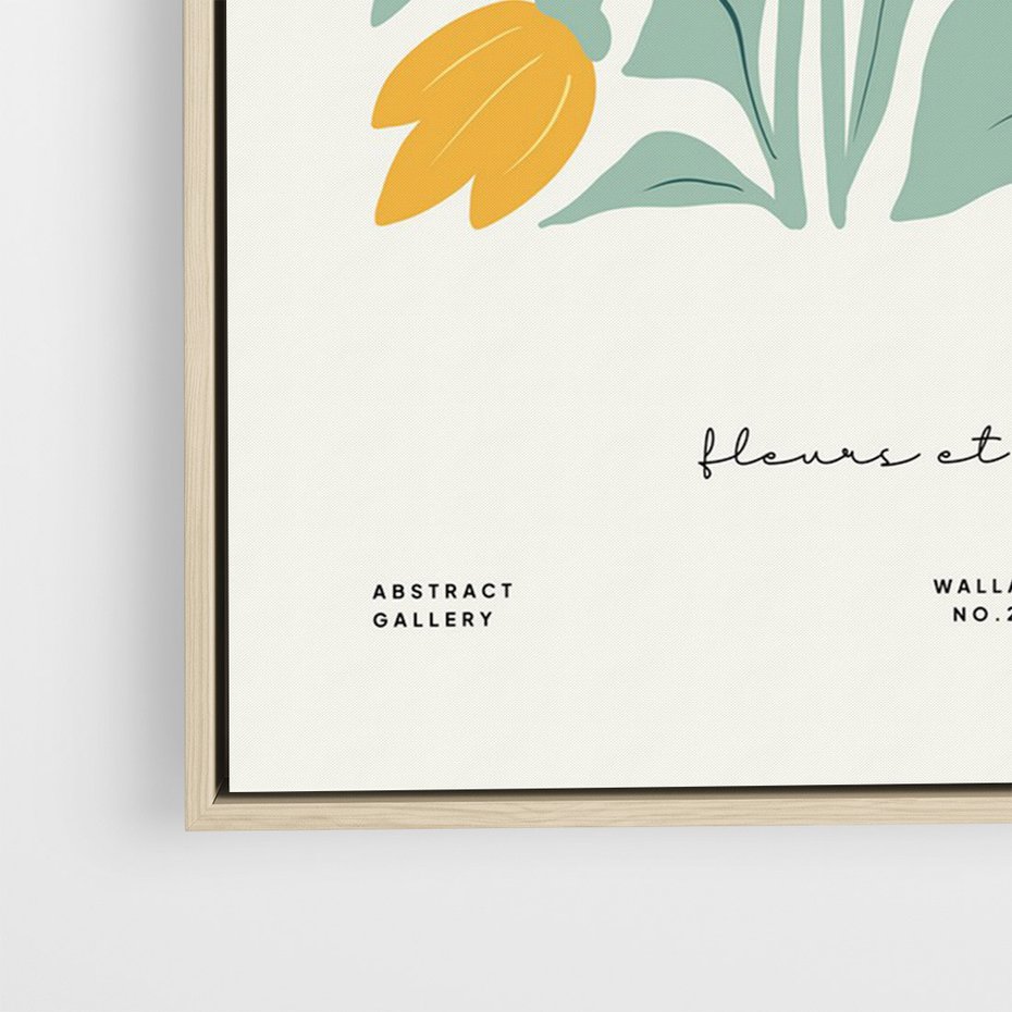 Obraz w ramie 70x100 - Tajemnicza Aura - kwiaty, nowoczesna abstrakcja - rama drewno