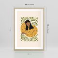 Plakat w ramie 50x70 - Malowane Odbicia Wyobraźni - nowoczesny plakat, kobieta otoczona liśćmi - rama drewno
