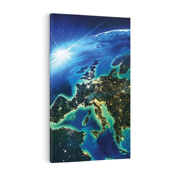 Obraz na płótnie 80x120 - Kosmiczna podróż: piękno Ziemi - kosmos, ziemia