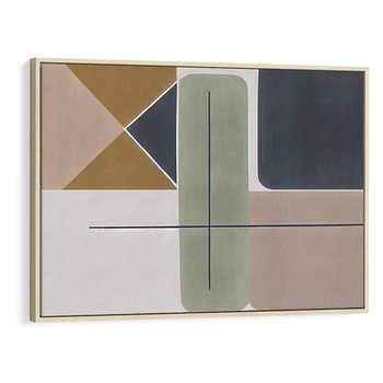 Obraz w ramie 120x80 - Sztuka Abstrakcji - geometryczne kształty, kolorowe prostokąty - rama drewno