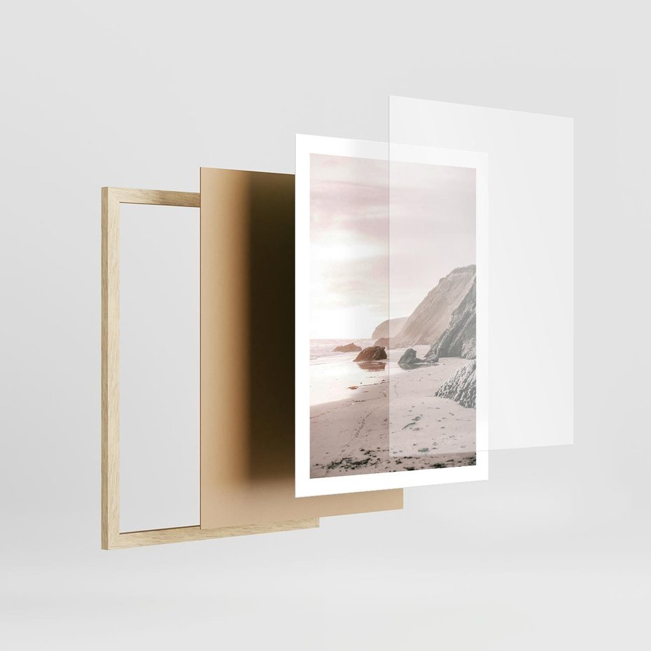 Plakat w ramie 50x70 - Przybrzeżna Piękność - klify, skały nad morzem - rama drewno