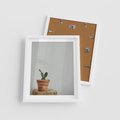 Plakat w ramie 40x50 - Kaktus w Doniczce - minimalizm, kaktur w doniczce - rama biała