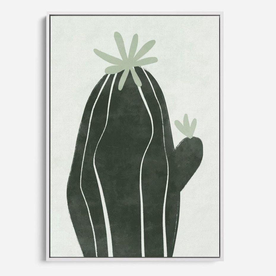 Obraz w ramie 80x120 - Zieleń Inspirującego Życia - zielony plakat, minimalizm - rama biała