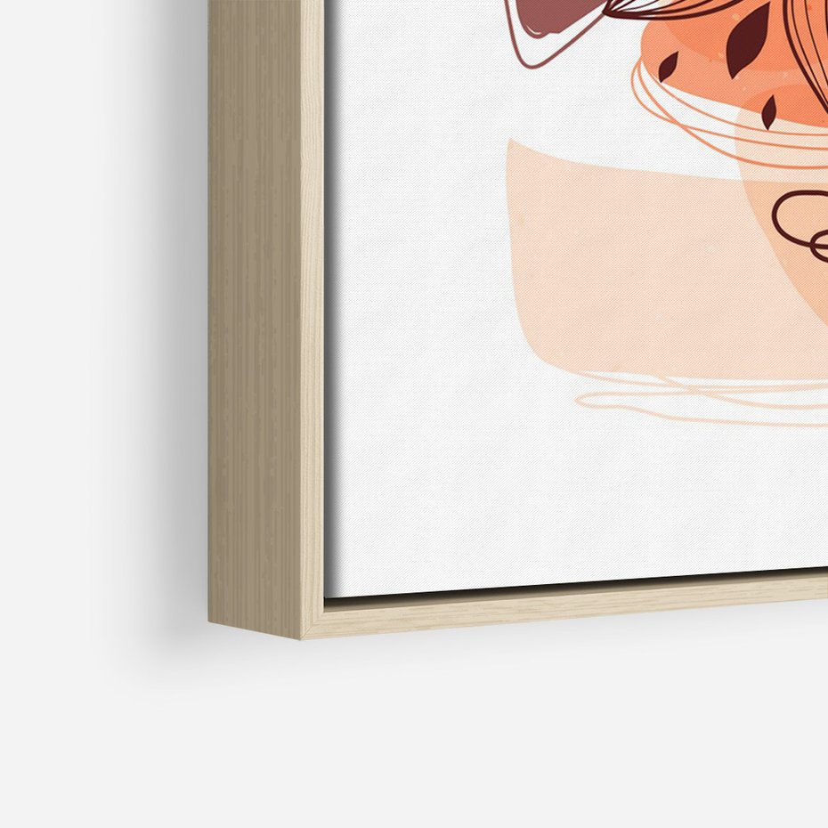 Obraz w ramie 70x100 - Kwiatowa Oaza - abstrakcyjna sztuka, plamy - rama drewno