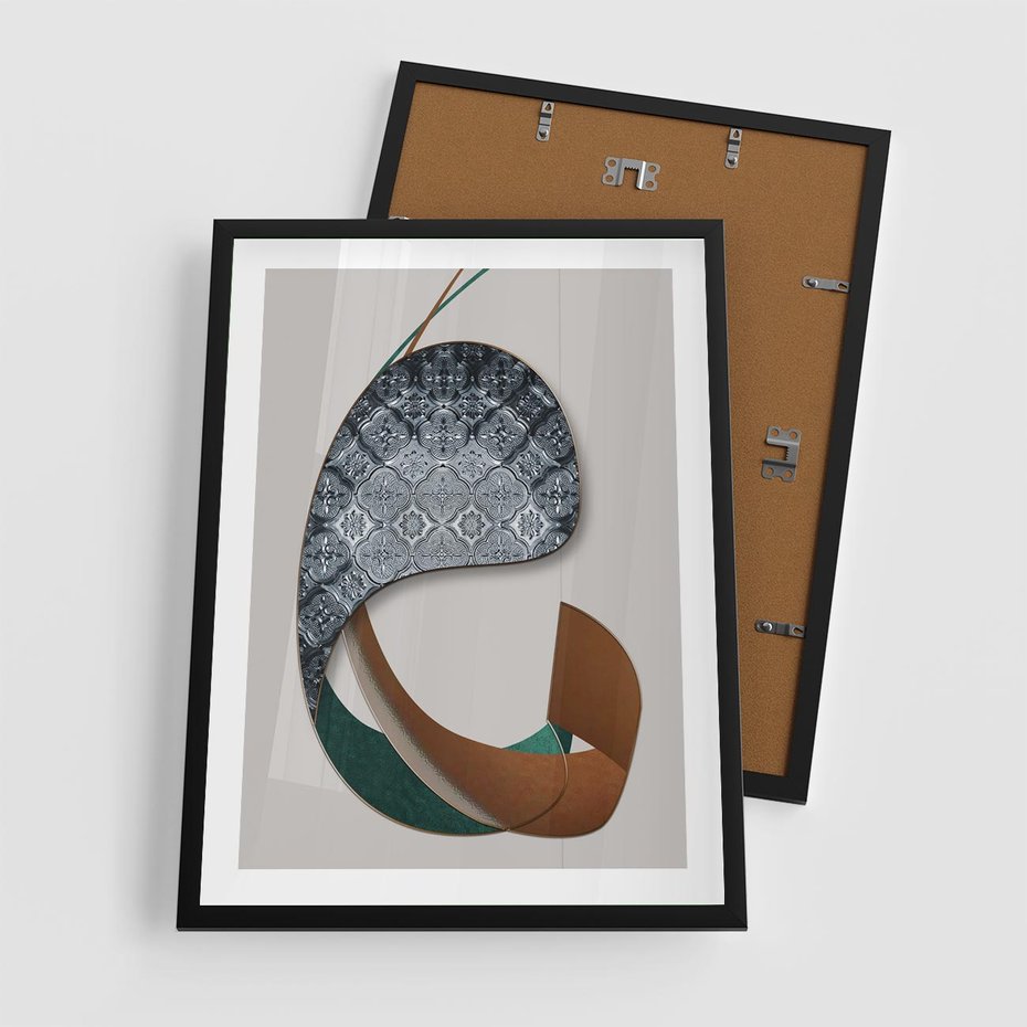 Plakat w ramie 50x70 - Abstrakcyjne Światy Geometrii - nowoczesny, geometryczny - rama czarna