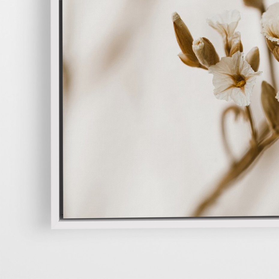 Obraz w ramie 70x100 - Kwiatowa suchość - kwiaty, susz - rama biała