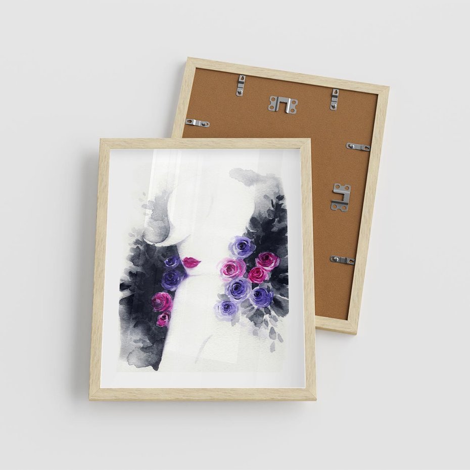 Plakat w ramie 40x50 - Urok osobowości - kobieta, portret - rama drewno