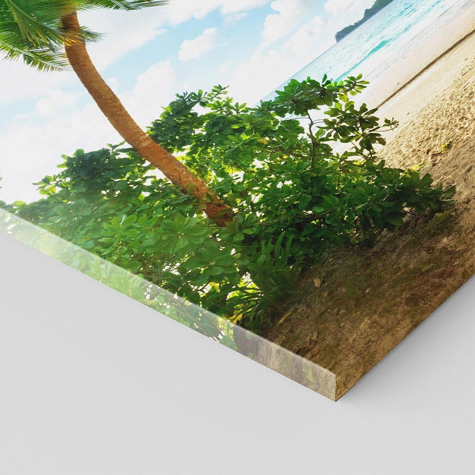 Obraz na płótnie 70x50 - Rajskie Seszele - plaża i palmy - Seszele, plaża