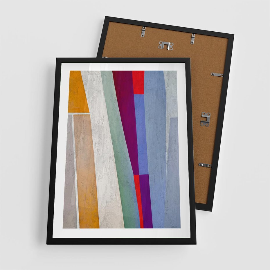 Plakat w ramie 50x70 - Księga Ukrytych Odbić - abstrakcyjne dziwne kształty, olejny obraz - rama czarna