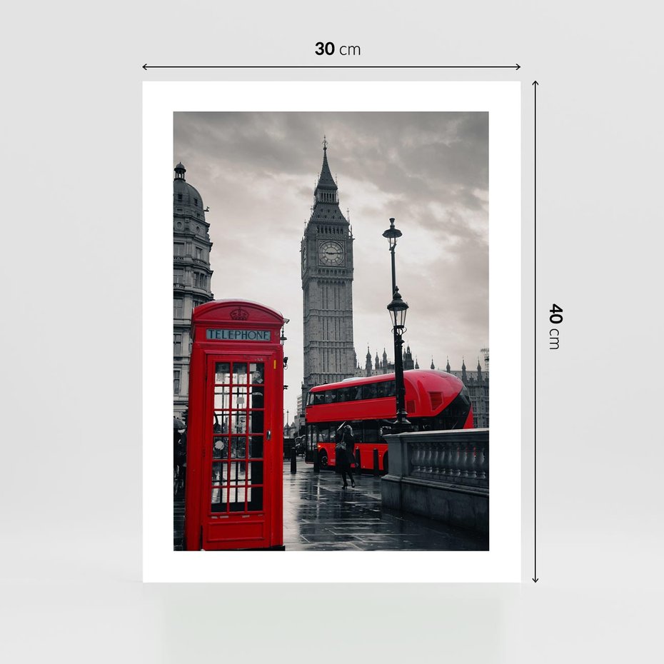 Plakat bez ramy 30x40 - Londyński Klimat Telefoniczny - Londyn, telefon
