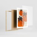 Plakat w ramie 30x40 - Jadalne Kształty - nowoczesny plakat do kuchni, pomidory - rama drewno