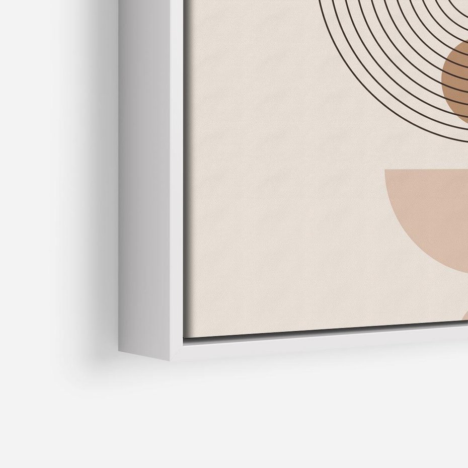 Obraz w ramie 80x80 - Strukturalne Kształty Postępu - boho plakat, minimalizm - rama biała