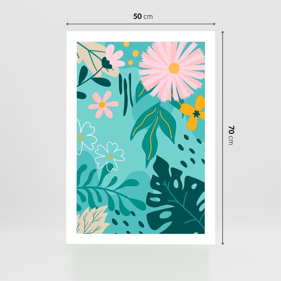 Plakat bez ramy 50x70 - Kwiatowe Wibracje - pastelowa kompozycja, kwiaty