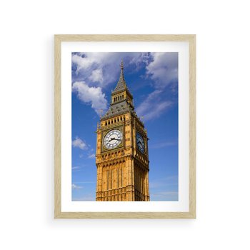 Plakat w ramie 40x50 - Czasowy Symbol - zegar, Big Ben - rama drewno