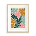 Plakat w ramie 50x70 - Rozplątane Myśli - abstrakcyjna kompozycja, pastelowe kwiaty - rama drewno