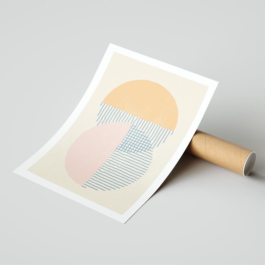 Plakat bez ramy 21x30 - Migotliwe Wzory - geometryczne kształty, koła