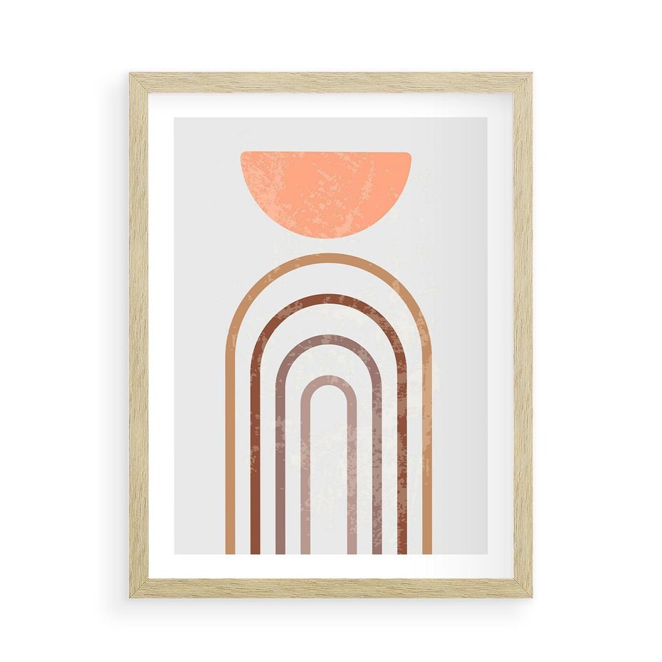 Plakat w ramie 50x70 - Geometryczny Blask Złota - grafika, złoto - rama drewno