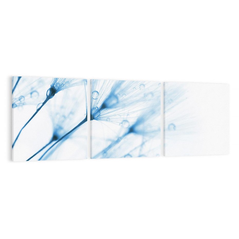 Obraz na płótnie 120x40 - Kwiat w kroplach wody - kwiat, krople