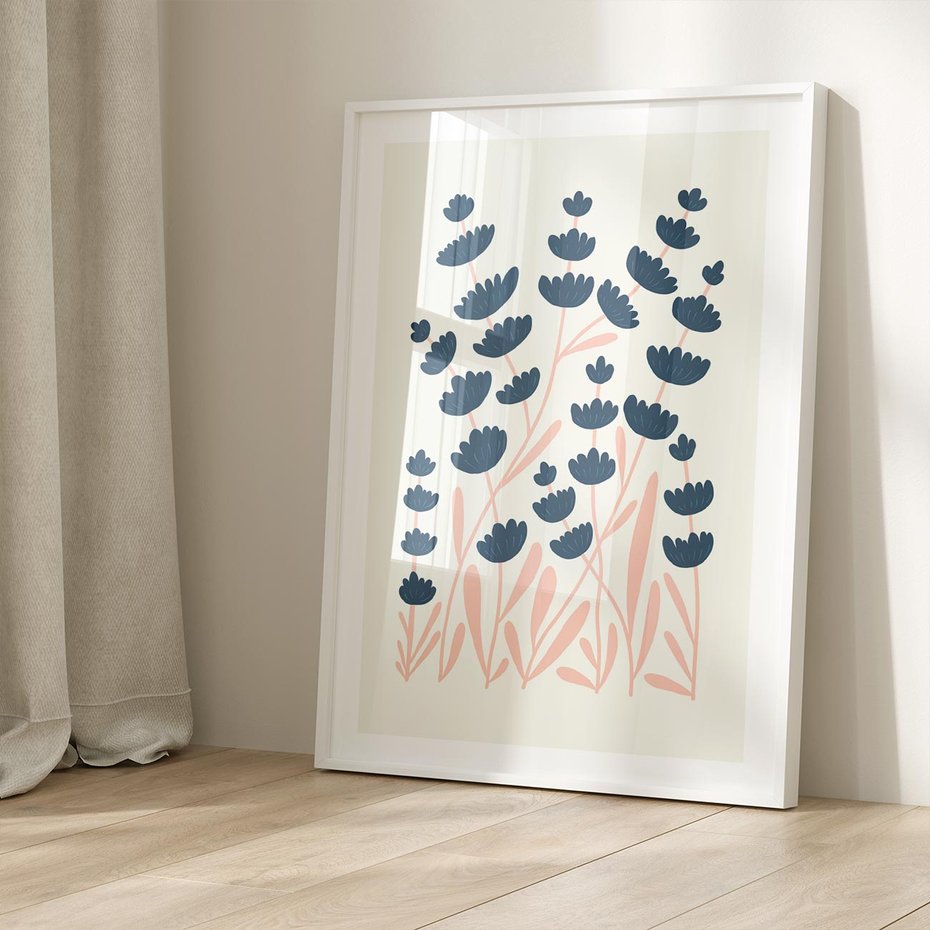 Plakat bez ramy 40x50 - Migotliwe Kształty - kwiaty, rośliny