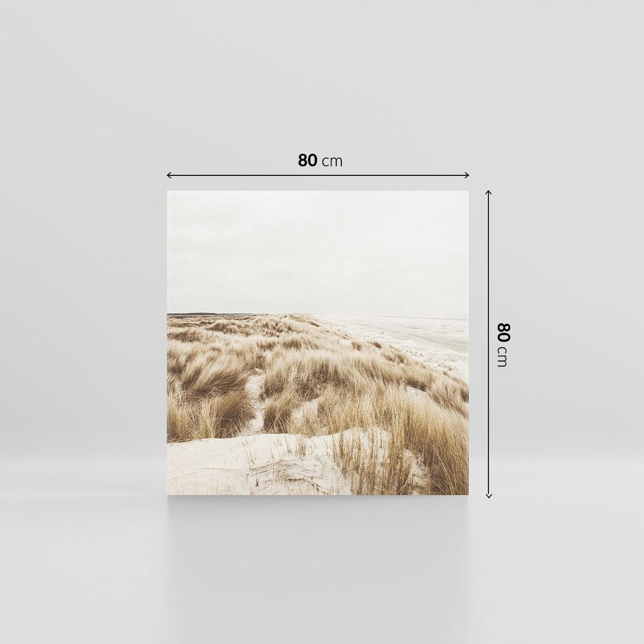 Obraz na płótnie 80x80 - Nadmorskie Wydmy - fotografia, kolory sepii