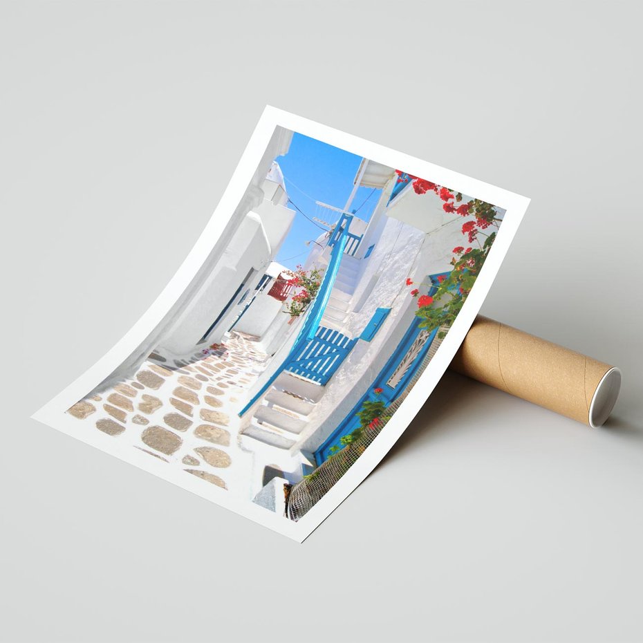 Plakat bez ramy 30x40 - Santorini: urok Grecji - Santorini, Grecja