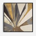 Obraz w ramie 50x50 - Szept roślinnych emocji - olejna abstrakcja, złoto i brąz - rama czarna