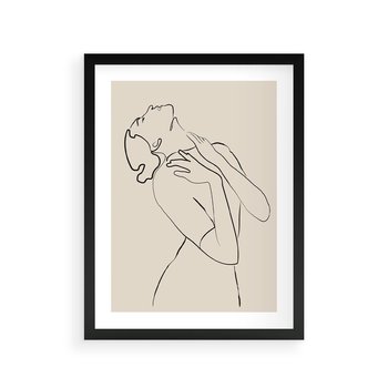 Plakat w ramie 40x50 - Bezkresny Taniec - kobieta, szkic - rama czarna