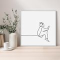 Obraz w ramie 80x80 - Linie Wewnętrznej Refleksji - line art, szkic - rama biała