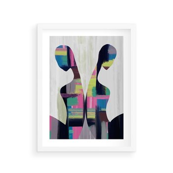 Plakat w ramie 50x70 - Nowa Era - abstrakcyjny plakat, nowoczesna sztuka - rama biała