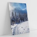 Obraz na płótnie 80x120 - Zimowe góry w lesie - góry, zima