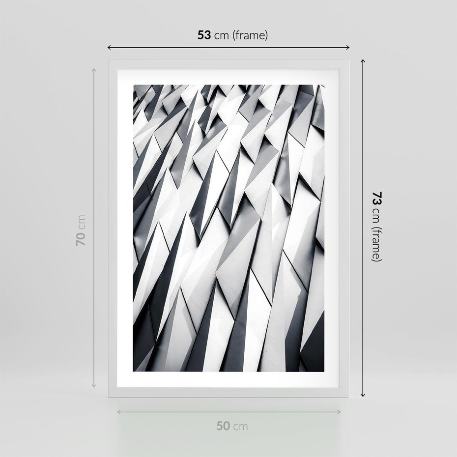 Plakat w ramie 50x70 - Geometryczna Nowoczesność - nowoczesna architektura, gemetryszne formy - rama biała