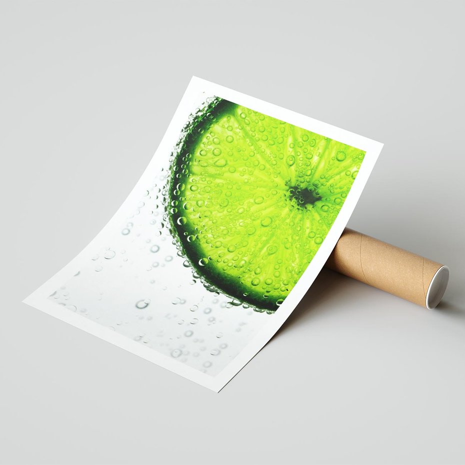 Plakat bez ramy 50x70 - Świeżość i kwasowość limonki - limnka, owoce