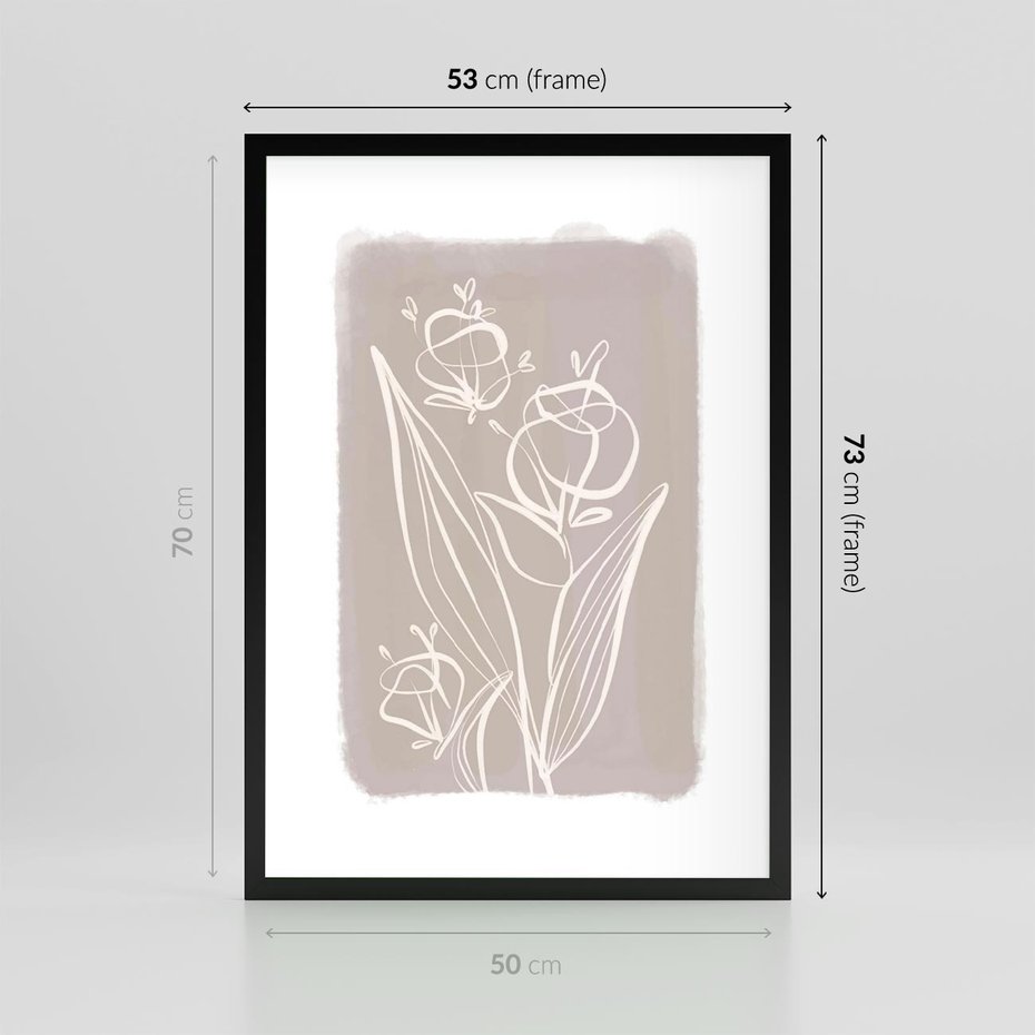 Plakat w ramie 50x70 - Pastelowe Nastroje - nowoczesny subtelny plakat, beżowy - rama czarna