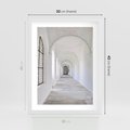 Plakat w ramie 30x40 - Architektoniczne Przejście - architektura, korytarz - rama biała