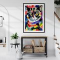 Plakat bez ramy 21x30 - Koci Przyjaciel - abstrakcyjny obraz, akwarela