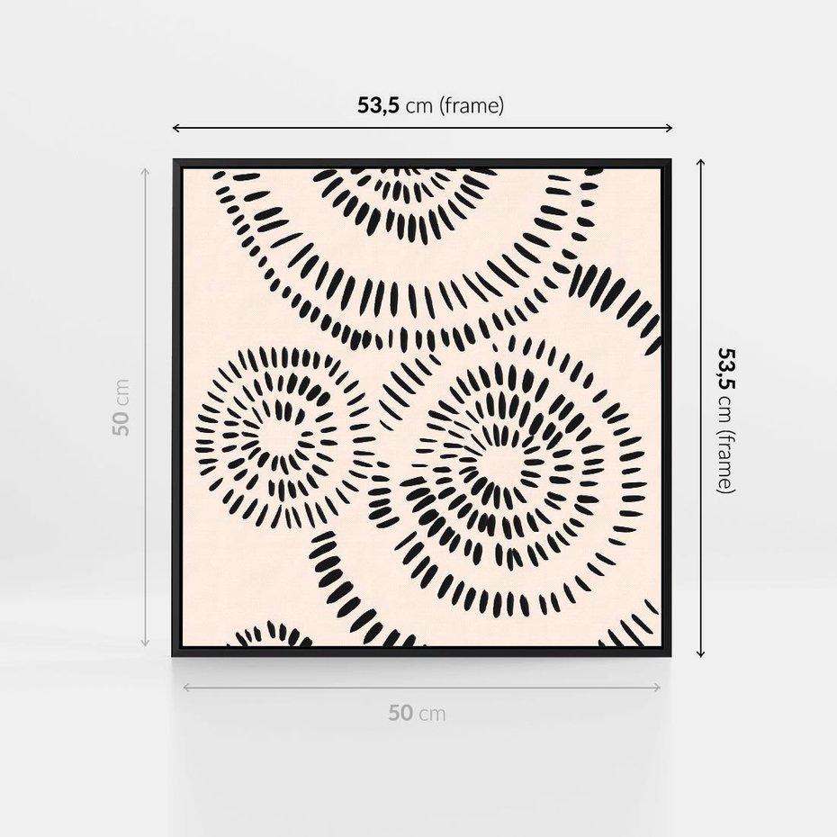 Obraz w ramie 50x50 - Abstrakcyjne Wnętrza - minimalistyczne kształty, odbicia - rama czarna