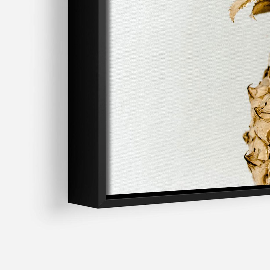 Obraz w ramie 100x70 - Ekskluzywny Akcent - złoty, ananas - rama czarna