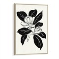 Obraz w ramie 80x120 - Spojrzenie w kształty kwiatów - kwiaty magnolii, minimalizm - rama drewno