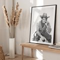 Plakat w ramie 30x40 - Dziki Zachód - retro zdjęcie, czarno białe - rama czarna