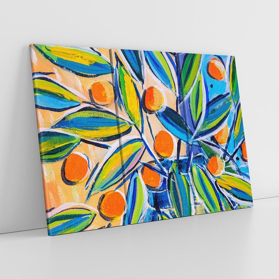 Obraz na płótnie 120x80 - Cytrusowa Abstrakcja - abstrakcja, owoce cytrusowe